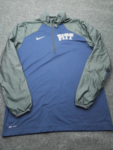 Pitt Panthers Jacket Adult Medium  Blue Gray Pittsburgh Football Nike Mens Cover