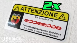 DUE adesivi ATTENZIONE grande punto abarth esseesse warning GP GPA SS - Picture 1 of 1