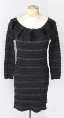 Anthropologie Leifsdottir черный вязаный обтяжку свитер платье средний - Изображение 1 из 4
