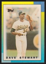 1990 Topps Major League Leaders Minis  #32 Dave Stewart Oakland Athletics