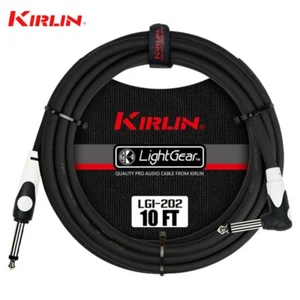 Kirlin LGI-202-10/BK 10FT 1/4" Straight - Right Angle Guitar Instrument Cable - Picture 1 of 1