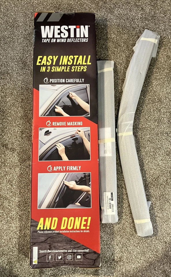 4 piezas Deflectores de viento con cinta para Ford F-150 Super Crew 2015-2022 2017-22 F-250/350 Foto 1 de 4