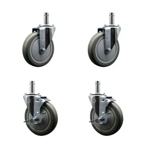 Choice 4" Swivel Caster Set for Bussing and Utility Carts (4) - Picture 1 of 7