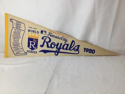 RARE 1980 World Series Kansas City Royals Roster Pennant vs Phillies FREESHIP - Image 1 of 4