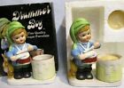 Christmas Luvkins Little Drummer Boy Figurine Candle Holder Jasco-1978-Pair Of 2