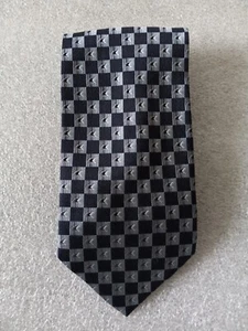 Mens Roberto Villini Nectie Collezione Blk/Gray Square 100% Silk 57-60 × 3.75" - Picture 1 of 8