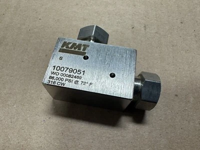 Nueva válvula de codo de alta presión de caja abierta KMT 10079051 acero inoxidable 66.000 PSI Foto 1 de 3