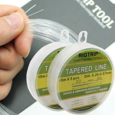 15m*5pcs Carp Fishing Tapered Shock Leaders Monofilament Nylon Fishing Line - Image 1 of 4