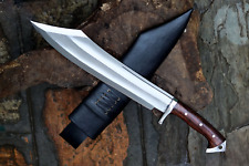 20" Custom Handmade Carbon Steel Kukri Knife, Hunting Knife With Leather Sheath
