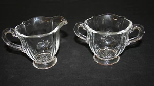 Fostoria Barocco Set Crema e Zucchero in Vetro Trasparente #2496 B-155 - Foto 1 di 6