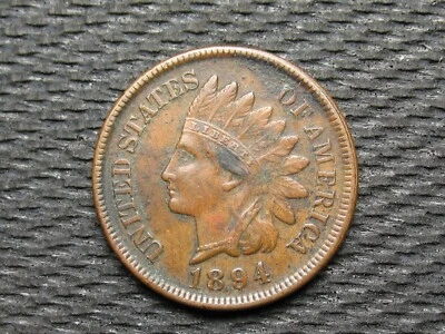 🔥COIN SALE!!🔥XF 1894 INDIAN HEAD CENT PENNY W/DIAMONDS & FULL LIBERTY #A24 💰 - Image 1 of 2