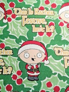 Tessuto di cotone natalizio Family Guy Stewie, venduto BT1/2YD - NUOVO! - Foto 1 di 5