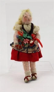 seltene antike Stoffpuppe ca.1910-1930 Handarbeit Drahtkörper Puppenstube (10) - Bild 1 von 4