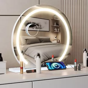 50cm Schminkspiegel Tisch-Kosmetikspiegel mit LED Lichtern Beleuchteter 10X Lupe - Bild 1 von 9