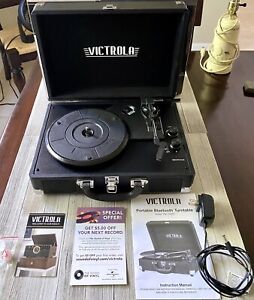 Victrola 3-Speed Bluetooth Portable Suitcase Record Player Model # VSC-550BT-BLK