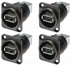 (4er Pack) Neutrik NAUSB-W-B Panel Mount Reversible USB Gender Changer Adapter - Bild 1 von 1