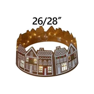 LED Gingerbread House Christmas Tree Collar Ornament Bedroom Xmas Tree Skirt - Picture 1 of 12