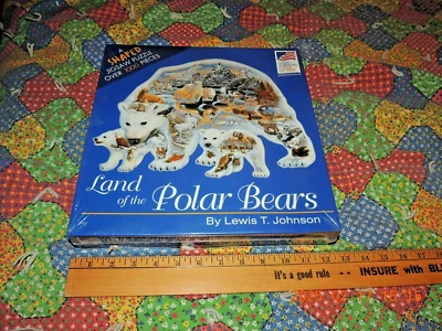 Puzzle, Great American Puzzle Co, Land of the Polar Bears Bear Shaped 1000 Piece - Image 1 of 3
