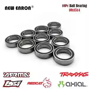 Black Sealed 10x15x4mm Ball Bearings for Rc Car Traxxas Arrma Axial Losi Redcat - Picture 1 of 11