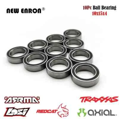 Black Sealed 10x15x4mm Ball Bearings for Rc Car Traxxas Arrma Axial Losi Redcat - Image 1 of 4