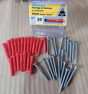 Plasplugs Super Grip Plugs & Screws Kit Solid Walls Fixings & Screws Tools 536 - Picture 1 of 3