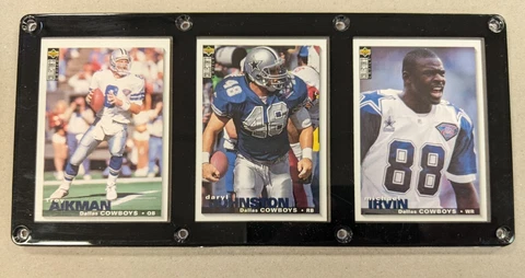 DALLAS COWBOYS 3 CARD PLAQUE TROY AIKMAN DARRYL JOHNSTON MICHAEL IRVIN Cover