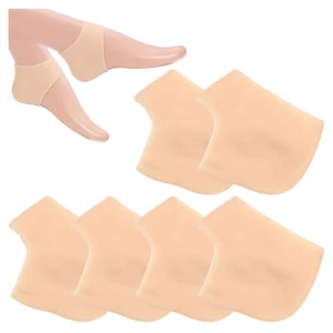 3 pares de protectores de talón de silicona, copas de gel para talón para dolor de talón agrietado, color de piel - Imagen 1 de 7
