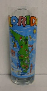 Florida, Map & Scenes, Shooter Style Shot Glass, Clear, BRAND NEW - Picture 1 of 3