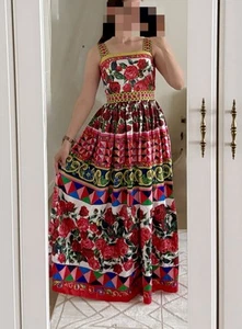 Buntes Maxikleid Gr. S Ibiza Folklore Style Sommer Kleid Lang - Bild 1 von 9