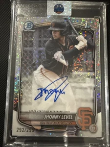 2025 Bowman Chrome Johny Level Speckle Refractor Auto /299 #CPA-JL 1st Giants - Bild 1 von 11