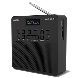DAB+ FM Radio with Bluetooth Rechargeable Battery - Azatom Sonance T4 Black - Picture 1 of 9