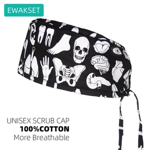 New Female male Doctor Surgical Scrub Cap Cotton anesthesia Printed operating US - Picture 1 of 22