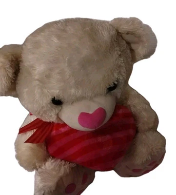 Large White Valentine's Day Plush Teddy Bear - GREAT condition - Image 1 of 4
