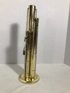 Vintage Brass Plated Coin Sorter Counter Tower Bank 3 Tube w/ Chain Locks & Key - Picture 1 of 9