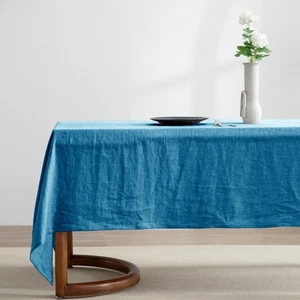Manteles rectangulares 100 % lino puro 60x84 pulgadas para comedor, fiestas buffet, p... - Imagen 1 de 8