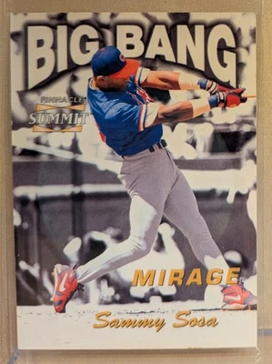 1996 Pinnacle Summit BIG BANG MIRAGE #13 Sammy Sosa Cubs 罕见 HIDDEN HOLO /600 — 第 1/2 张图片
