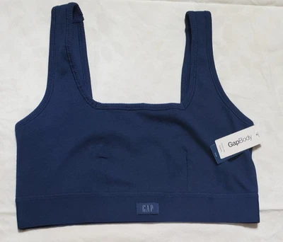 GAP GapBody Women's Ribbed Logo Comfort Bralette Navy Sizes Available - Image 1 of 4