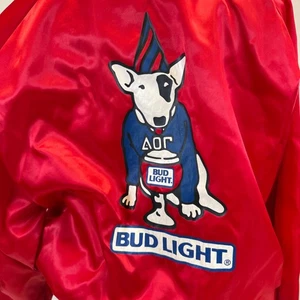 Vintage Spuds Mackenzie Bud Light Satin Jacket Mens Gr. XL Anheuser Busch 80s Promo - Bild 1 von 11