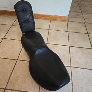 1991-1995 Harley Dyna seat super wide glide lowrider 1992 1993 1994 W/ BackRest! - Bild 1 von 24