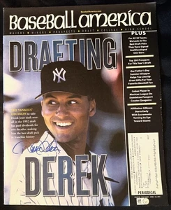 DEREK JETER  Autograph -signed "Baseball America" magazine -Yankees! -  MLB COA! - Picture 1 of 4