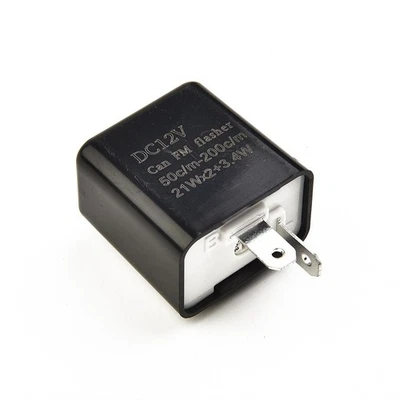 Part Flasher Relay Speed Turn Signal Waterproof 12V 2Pin Accessory Black - Image 1 of 4