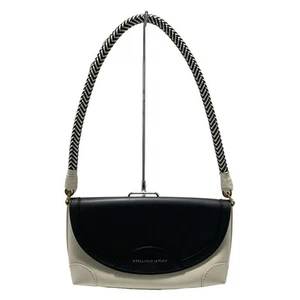 Auth stellamccartney - 700164 Black Cream Synthetic Leather Shoulder Bag - Picture 1 of 8