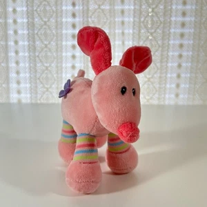 Gund kichernde Mädchen rosa Hund Plüschtier Stofftier gestreifte Beine Kinder - Bild 1 von 8