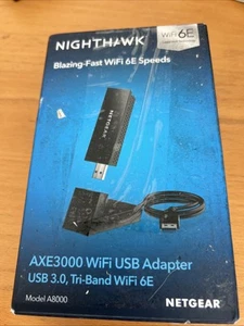NETGEAR Nighthawk WiFi 6E USB 3.0 WiFi Adapter (A8000) - WiFi 6 Dongle AXE3000 - Photo 1/4