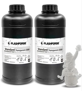 2 szt. fotopolimerowa drukarka 3D Flashforge Szybka żywica utwardzana promieniowaniem UV 405nm 1000g Transp - Zdjęcie 1 z 7