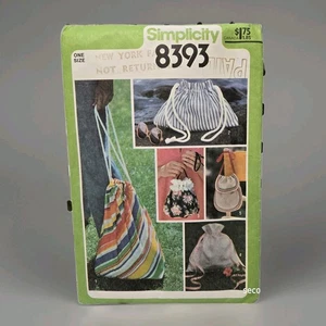 SIMPLICITY  Sewing Pattern #8393-DRAWSTRING BAGS-5 DIFFERENT STYLES - Picture 1 of 4