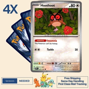 [4x Playset] Hoothoot 77/131 [x4] - [NON-HOLO] Prismatic Evo - Pokemon TCG - Picture 1 of 1