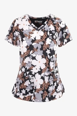 GRIS ANANTOMY MUJER SPANDEX ELÁSTICO ESTAMPADO EXFOLIANTE TOP GUEPARDO POP (CHPO) NUEVO CON ETIQUETAS Foto 1 de 2