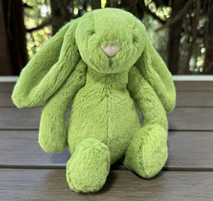 Jellycat Small Bashful Apple Bunny Soft Plush Toy Green Stuffed Animal 7" Used - Picture 1 of 11