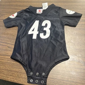 Pittsburgh Steelers Bodysuit 12M 43 Troy Polamalu NFL Players Baby Infant Shirt - Picture 1 of 7
